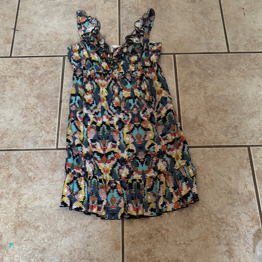 Blu Sage Multicolor Ruffle Dress